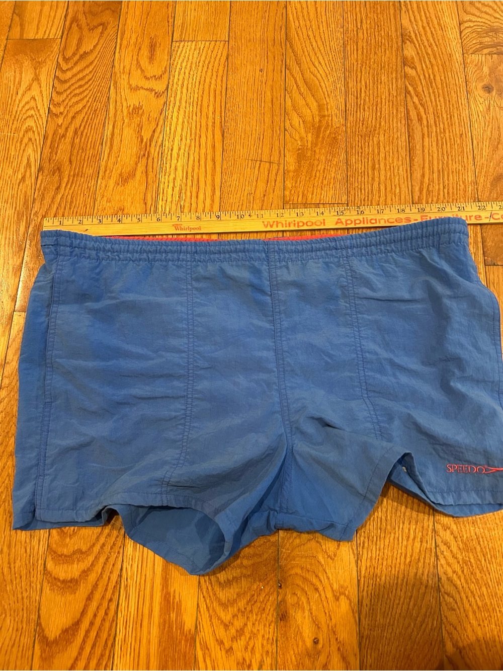 Vintage Speedo Swim Trunks Mens Size M Blue Red Nylon Athletic Shorts - Picture 9 of 11